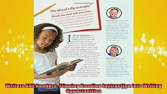 FREE DOWNLOAD Writers ARE Readers Flipping Reading Instruction into Writing Opportunities FREE BOOOK ONLINE