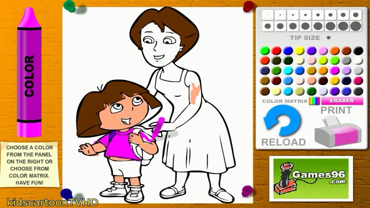 Dora The Explorer Coloring Games - Dora And Mom Coloring Games