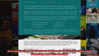 Read  Site Analysis A Contextual Approach to Sustainable Land Planning and Site Design  Full EBook