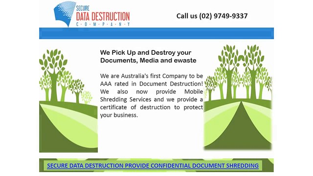 Secure Data Destruction provide confidential document shredding