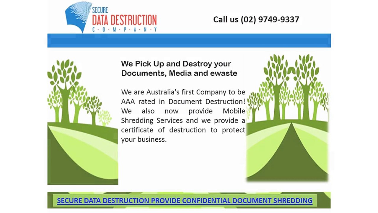 Secure Data Destruction provide confidential document shredding