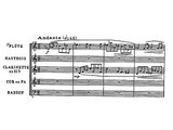 J. Ibert: Tres piezas breves para quinteto de viento. II - Andante. Partitura. Audición.