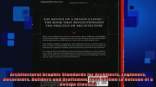 FREE DOWNLOAD  Architectural Graphic Standards for Architects Engineers Decorators Builders and Draftsmen  DOWNLOAD ONLINE