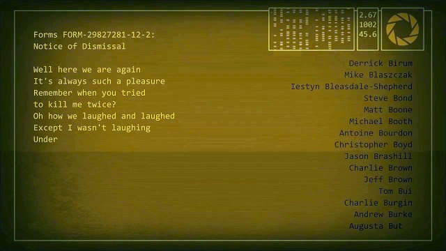 Portal 2 - GLaDOS' Song