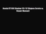 Read Honda VT1100 Shadow '85-'07 (Haynes Service & Repair Manual) PDF Online