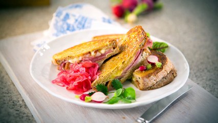 Ham toasties with quick red onion and radish pickle XMAS FREE UHD