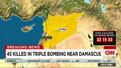 Triple bombing rocks Damascus
