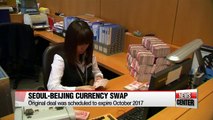 South Korea, China extend currency swap deal
