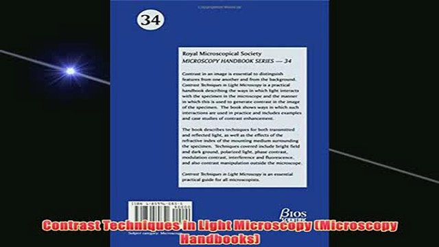Free Contrast Techniques in Light Microscopy Microscopy Handbooks Read Download