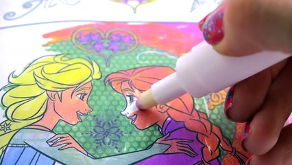 Disney Frozen Imagine Ink Rainbow Color Pen Art Book with Surprise Pictures Cookieswirlc Video