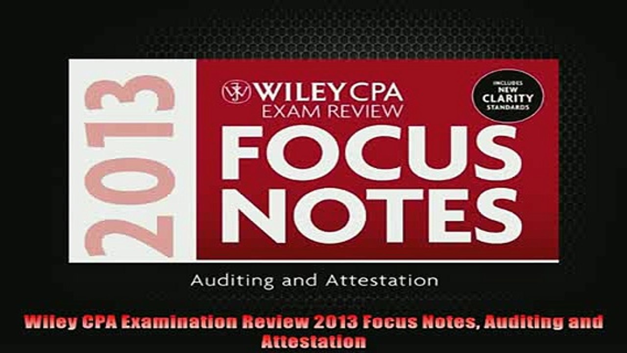 READ book  Wiley CPA Examination Review 2013 Focus Notes Auditing and Attestation  FREE BOOOK ONLINE