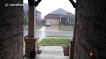 Giant hail stones hit Wylie, Texas