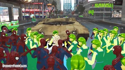 Frozen Elsa Anna fun playtime w/ Spiderman Disney Pixar Lightning McQueen Fire tru