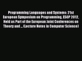 Download Programming Languages and Systems: 21st European Symposium on Programming ESOP 2012