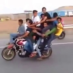 9 Boys on 1 Bike Really Amazing