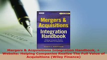 PDF  Mergers  Acquisitions Integration Handbook  Website Helping Companies Realize The Full Read Online