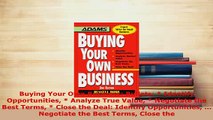PDF  Buying Your Own Business Bullets  Identify Opportunities  Analyze True Value  Read Full Ebook