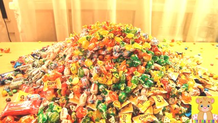 New! a lot of candy 2016 - The Biggest Mountain of Candies ( Video for kids 2016 )