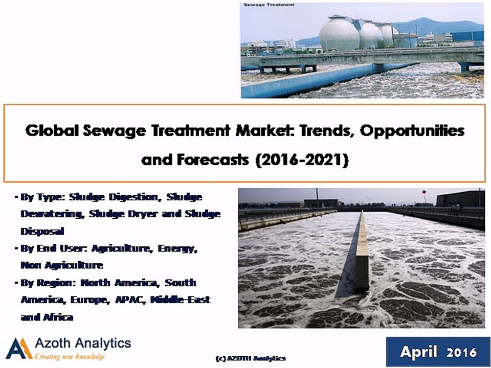 Global Sewage Treatment Plant Market: Trends, Opportunities and Forecasts (2016-2021) - Azoth Analytics