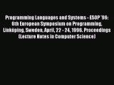 Read Programming Languages and Systems - ESOP '96: 6th European Symposium on Programming Linköping