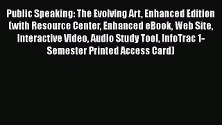 [Read book] Public Speaking: The Evolving Art Enhanced Edition (with Resource Center Enhanced