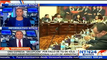 ONU dice estar "decepcionada" con inconstitucionalidad de la Ley de Amnistía venezolana