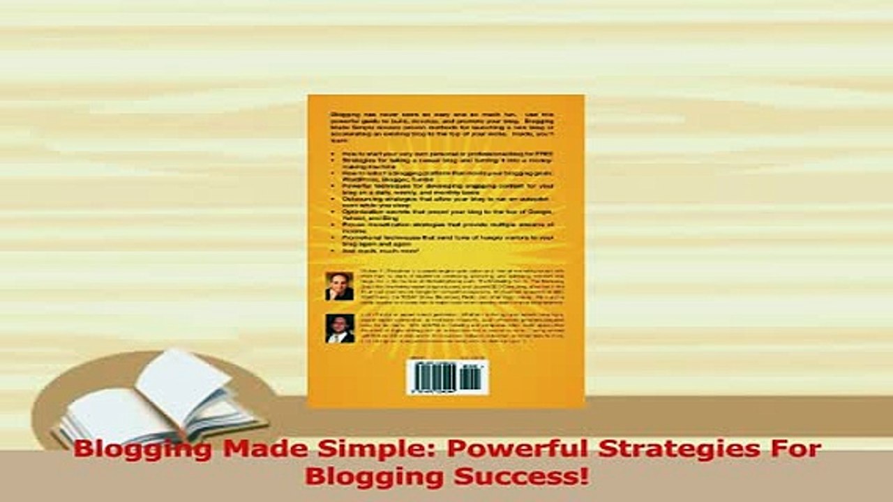 Read  Blogging Made Simple Powerful Strategies For Blogging Success Ebook Free