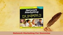 Download  Network Marketing For Dummies Ebook Online