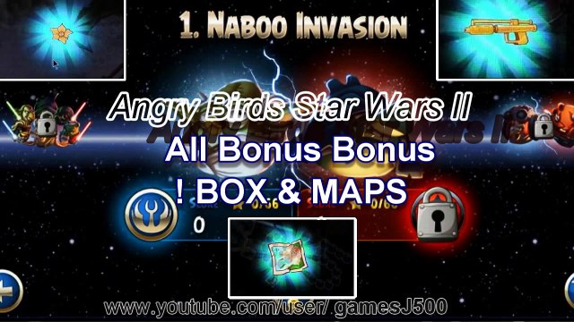 Angry Birds Star Wars 2 II All Hidden Bonus ! Box Gold 1.Naboo Invasion