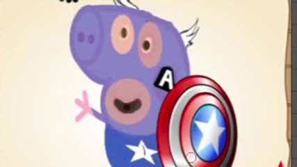 Peppa pig Geo rge broadcast Captain America persona character - Peppa Pig carácter personaje George emisión Capitán América