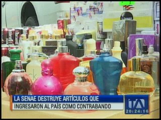 Senae destruye artículos que ingresaron al país de contrabando
