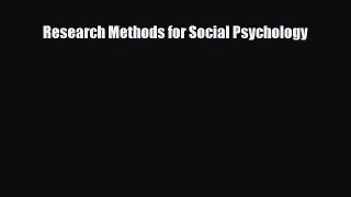 Download ‪Research Methods for Social Psychology‬ PDF Online