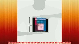 Free   Sleep Disorders Handbook A Handbook for Clinicians Read Download