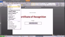 making certificate using Microsoft word 2010 or 2007