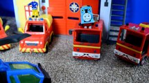 Fireman Sam Thomas and Friends Batman flys over Fire station and fire engines