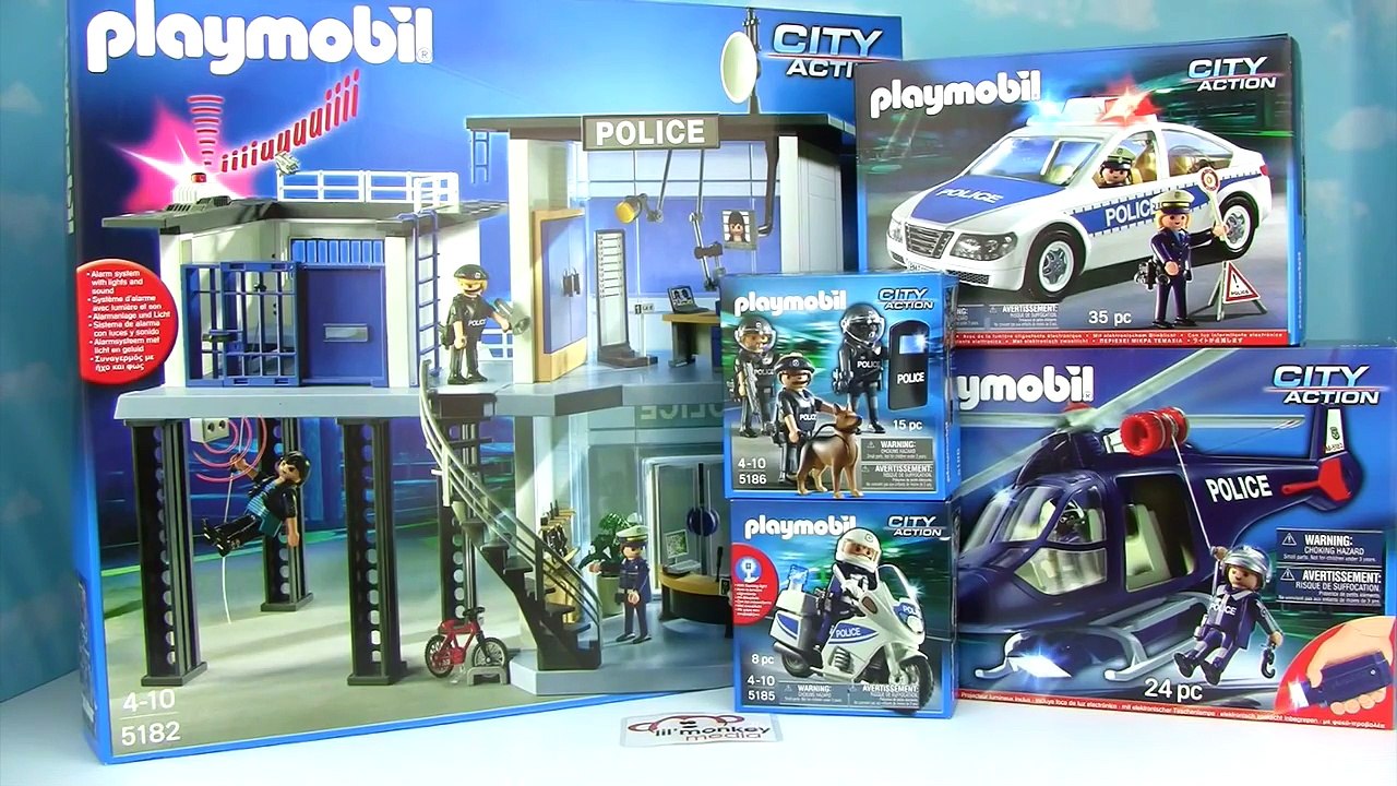 Playmobil City Action - Police Station with Alarm, Helicopter, Cruiser,  Motorcycle and SWAT Team! - 動画 Dailymotion