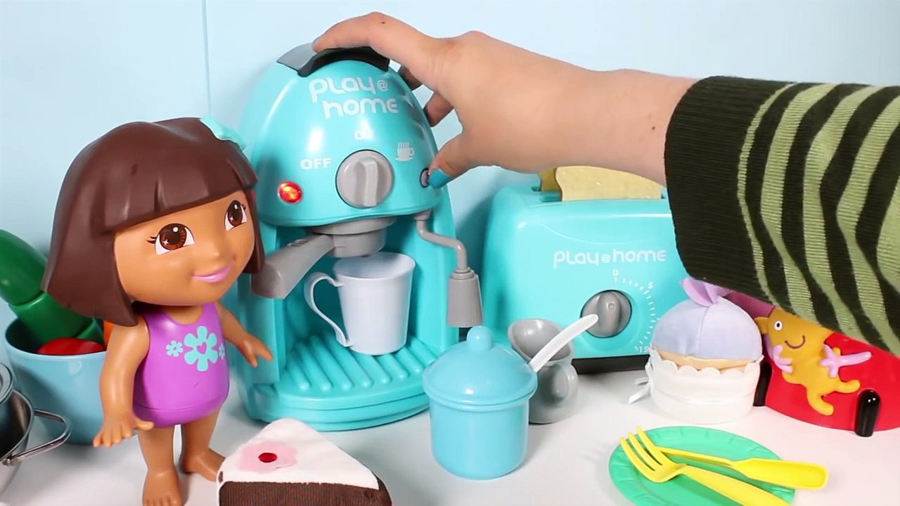 Dora The Explorer Coffee Maker & Toaster Play@Home Cooking Set Kitchen Appliance Set Toy Food