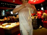 Crazy noodle maker at Beijing Hotpot restaurant