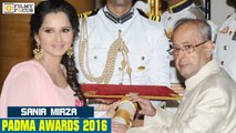 Sania Mirza Awarded Padma Award by President Pranab Mukherjee - Filmyfocus.com