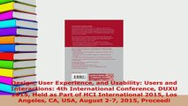 Download  Design User Experience and Usability Users and Interactions 4th International Conference Free Books