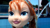 Anna and Elsa Swimming Pool and Crazy Waterslide Fun Part 2 Frozen Anna and Elsa Toddler Dolls