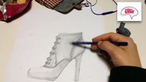 Ayakkabı Tasarım - Karakalem Topuklu Ayakkabı Çalışması