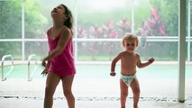 Cute Kids Dancing in the Rain