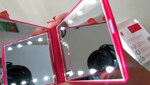 FLO Celebrity Mirror 8 LED Light Cosmetic Makeup Portable Compact Folding Pocket