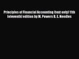 Download Principles of Financial Accounting (text only) 11th(eleventh) edition by M. Powers