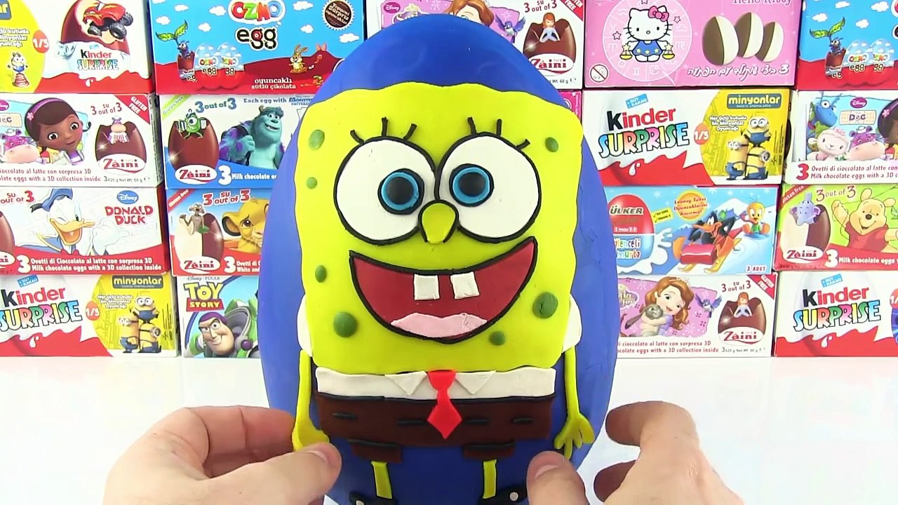 Sünger Bob DEV Sürpriz Yumurta Açma Oyun Hamuru Minecraft Zelfs Ben 10 Oyuncakları
