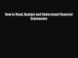 Download How to Read Analyze and Understand Financial Statements Free Books