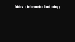 PDF Ethics in Information Technology Free Books