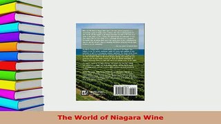 PDF  The World of Niagara Wine Download Online