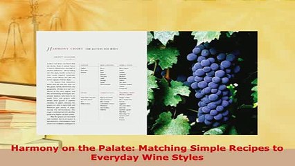 Download  Harmony on the Palate Matching Simple Recipes to Everyday Wine Styles Free Books